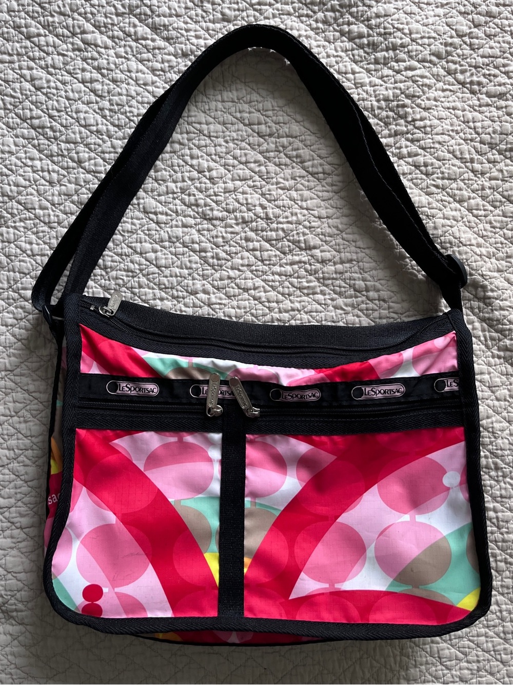 LeSportsac Classic Hobo Messenger Expandable Shoulder Bag Made in USA